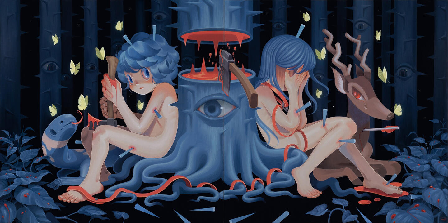 "What We Deserve" 240 x 120 cm oil on canvas