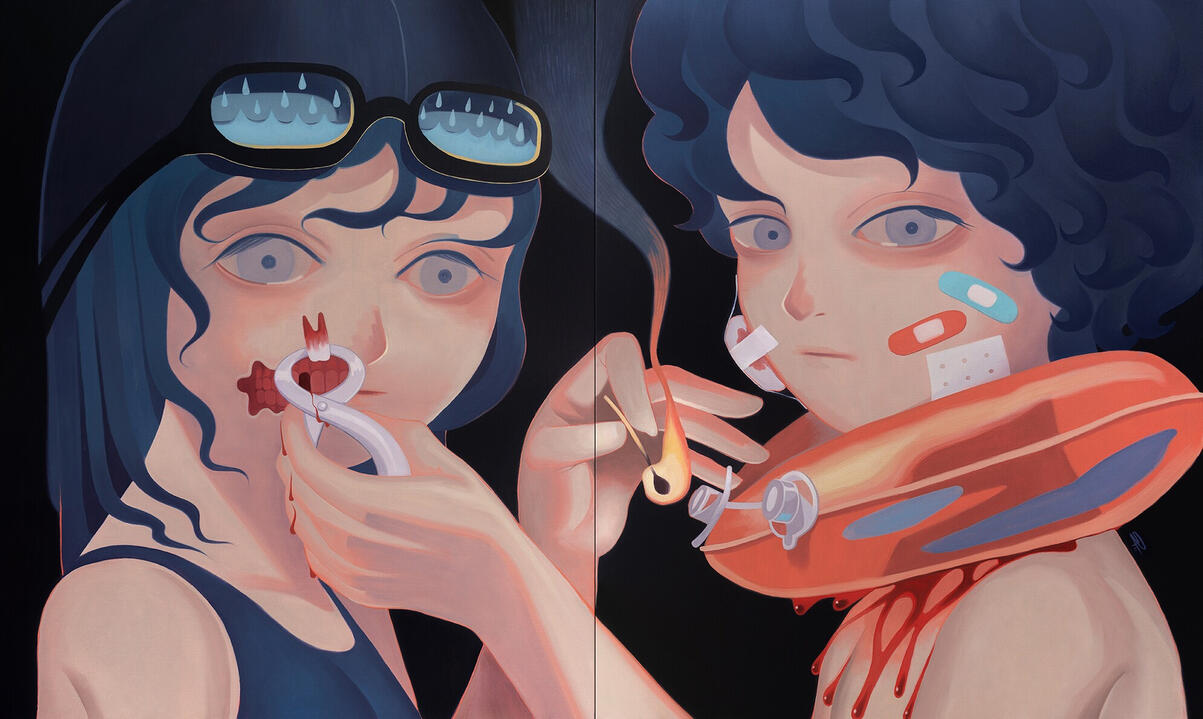 "Sink Or Swim" 200 x 120 cm oil on canvas